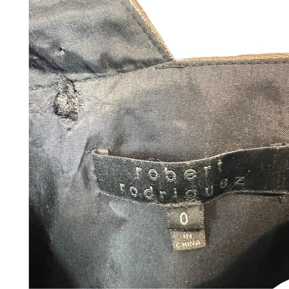 ROBERT RODRIGUEZ Metallic Mini Cocktail Dress One Shoulder Sheath Bronze Size 0 - Picture 14 of 16